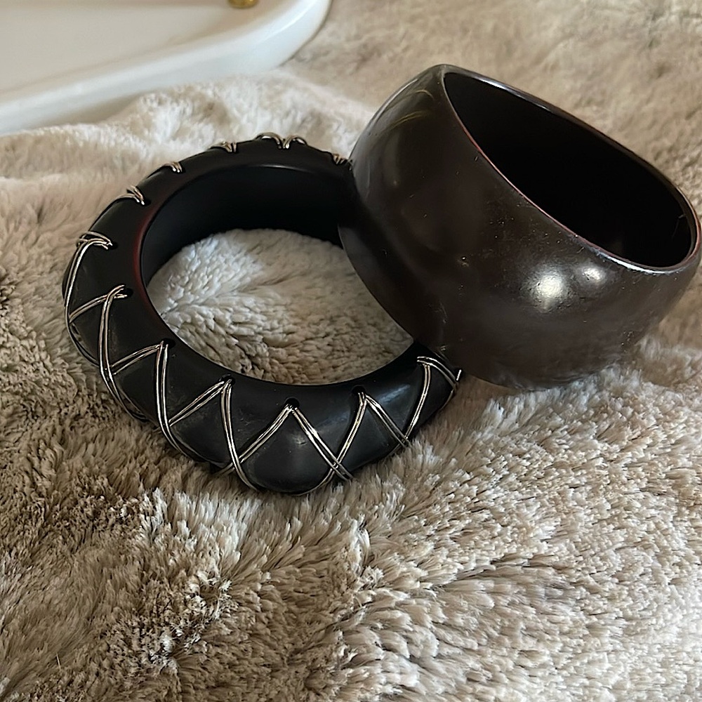 EUC Black Bangles, $49